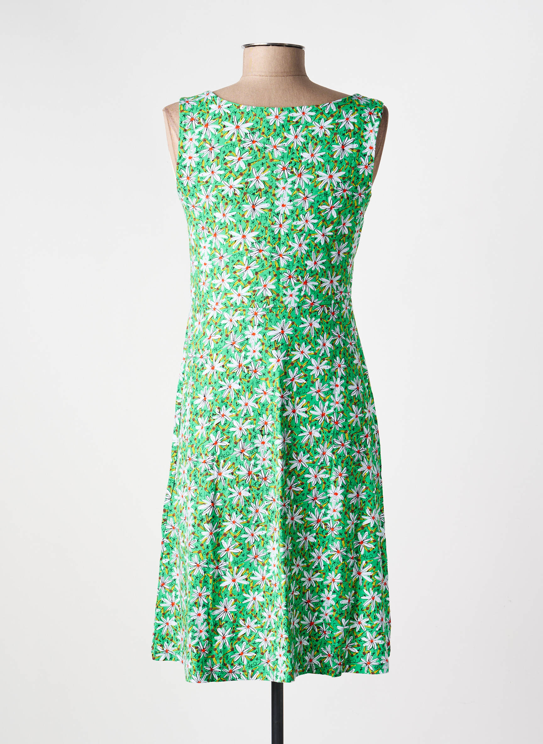 Robe courte sans manche sans manche vert PRINCESSE NOMADE femme