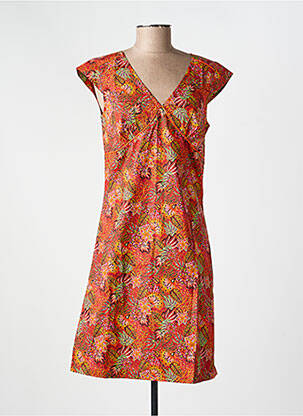 Robe courte coupe évasée manches courtes rouge LA FIANCÉE femme