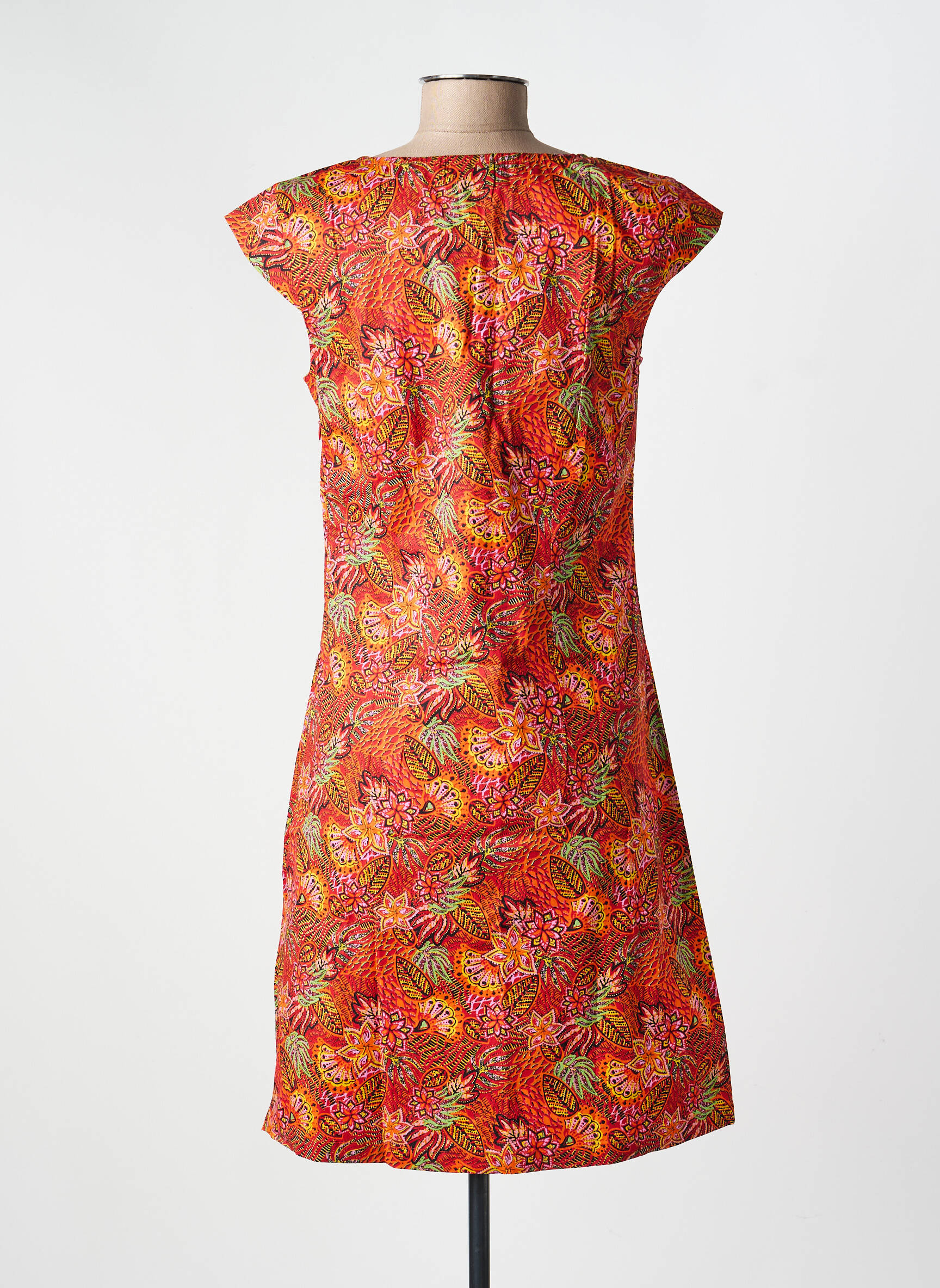 Robe courte coupe évasée manches courtes rouge LA FIANCÉE femme