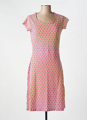 Robe mi-longue imprimé fantaisie manches courtes rouge LA FIANCÉE femme