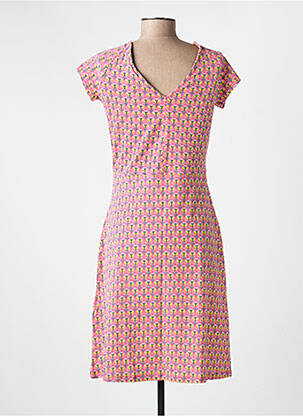 Robe mi-longue imprimé fantaisie manches courtes rouge LA FIANCÉE femme