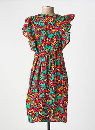 Robe courte manches courtes manches courtes vert LA FIANCÉE femme