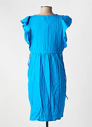 Robe courte manches courtes manches courtes bleu LA FIANCÉE femme