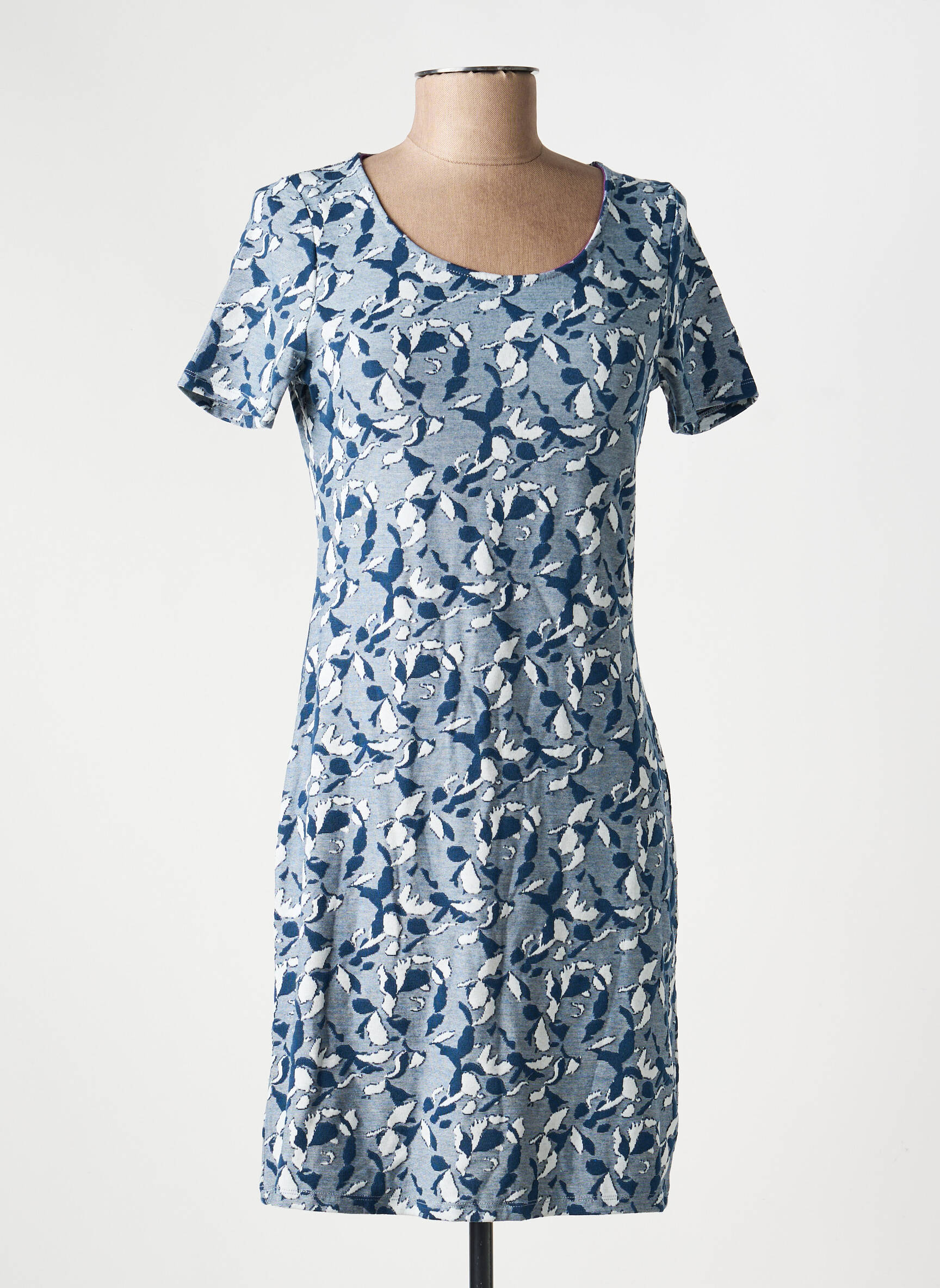 Robe courte manches courtes manches courtes bleu LA FIANCÉE femme