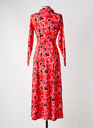 Robe longue imprimé fantaisie manches longues rouge LA FIANCÉE femme