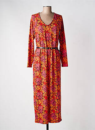 Robe longue manches longues manches longues orange LA FIANCÉE femme