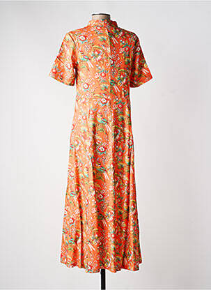Robe longue manches courtes manches courtes orange LA FIANCÉE femme