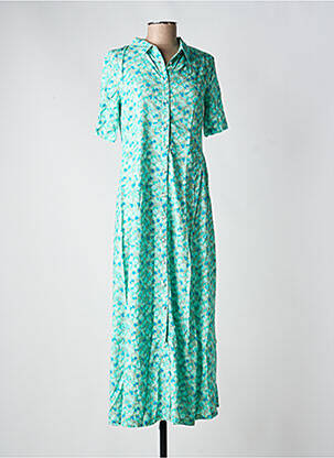 Robe longue manches courtes manches courtes vert LA FIANCÉE femme