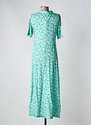 Robe longue manches courtes manches courtes vert LA FIANCÉE femme