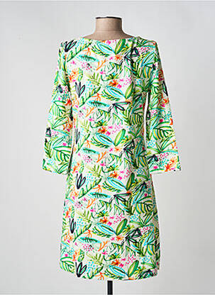 Robe courte manches 3/4 manches 3/4 vert LA FIANCÉE femme