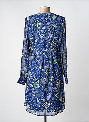 Robe courte coupe fluide manches longues bleu LA FIANCÉE femme