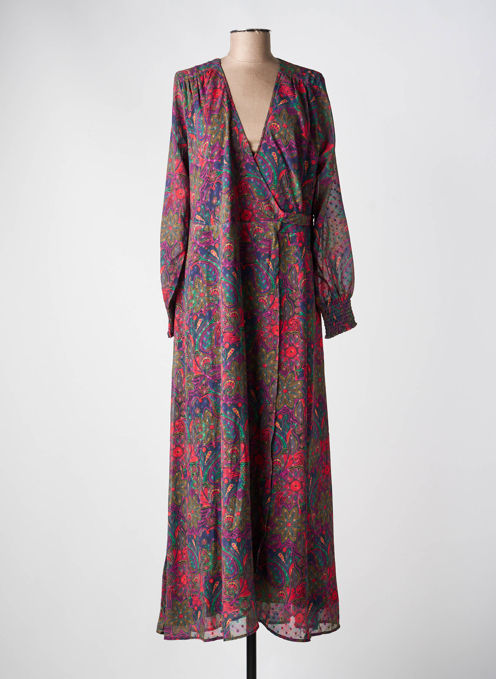 Robe longue manches longues manches longues violet LA FIANCÉE femme