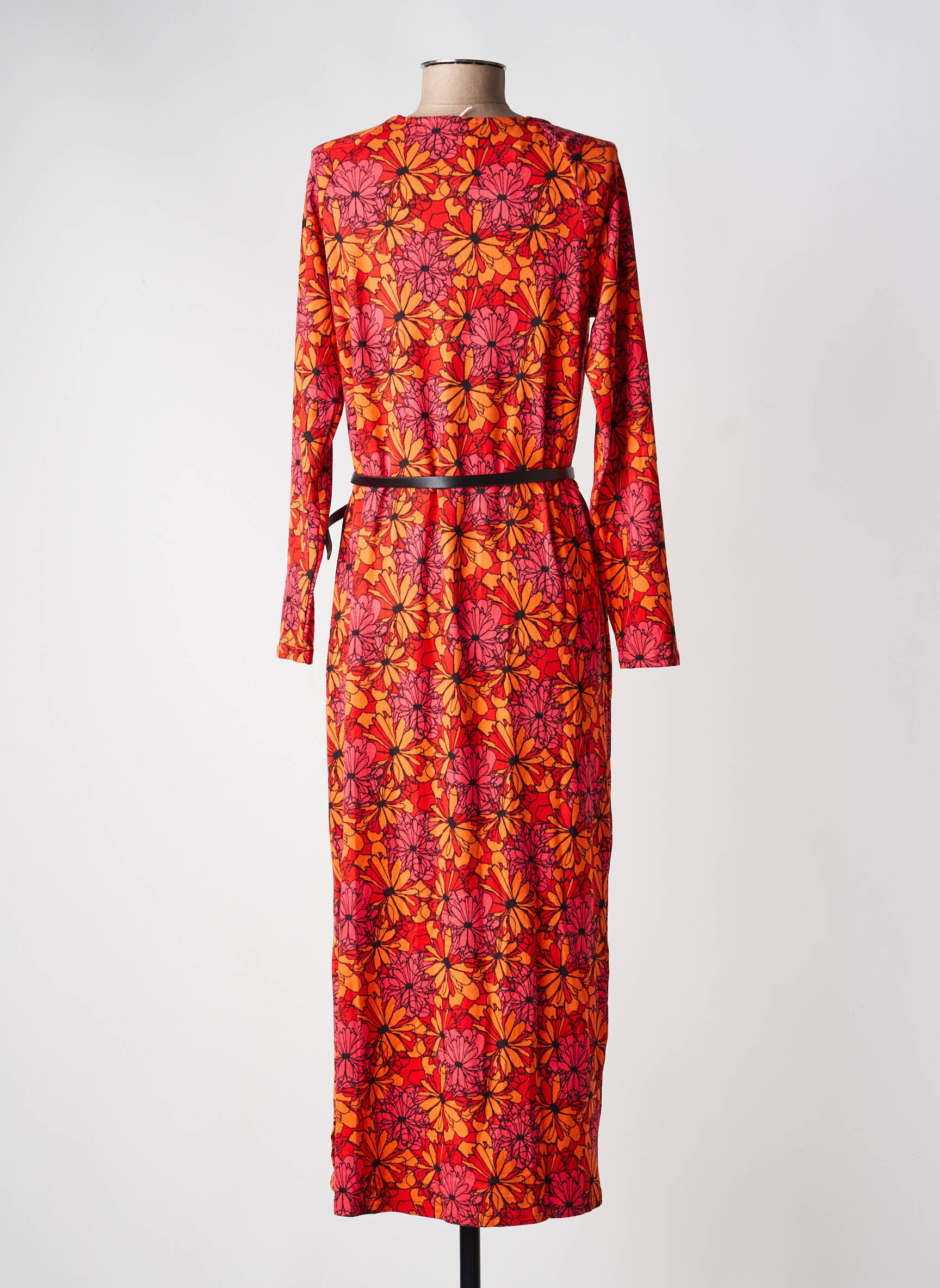 Robe longue manches longues manches longues orange LA FIANCÉE femme