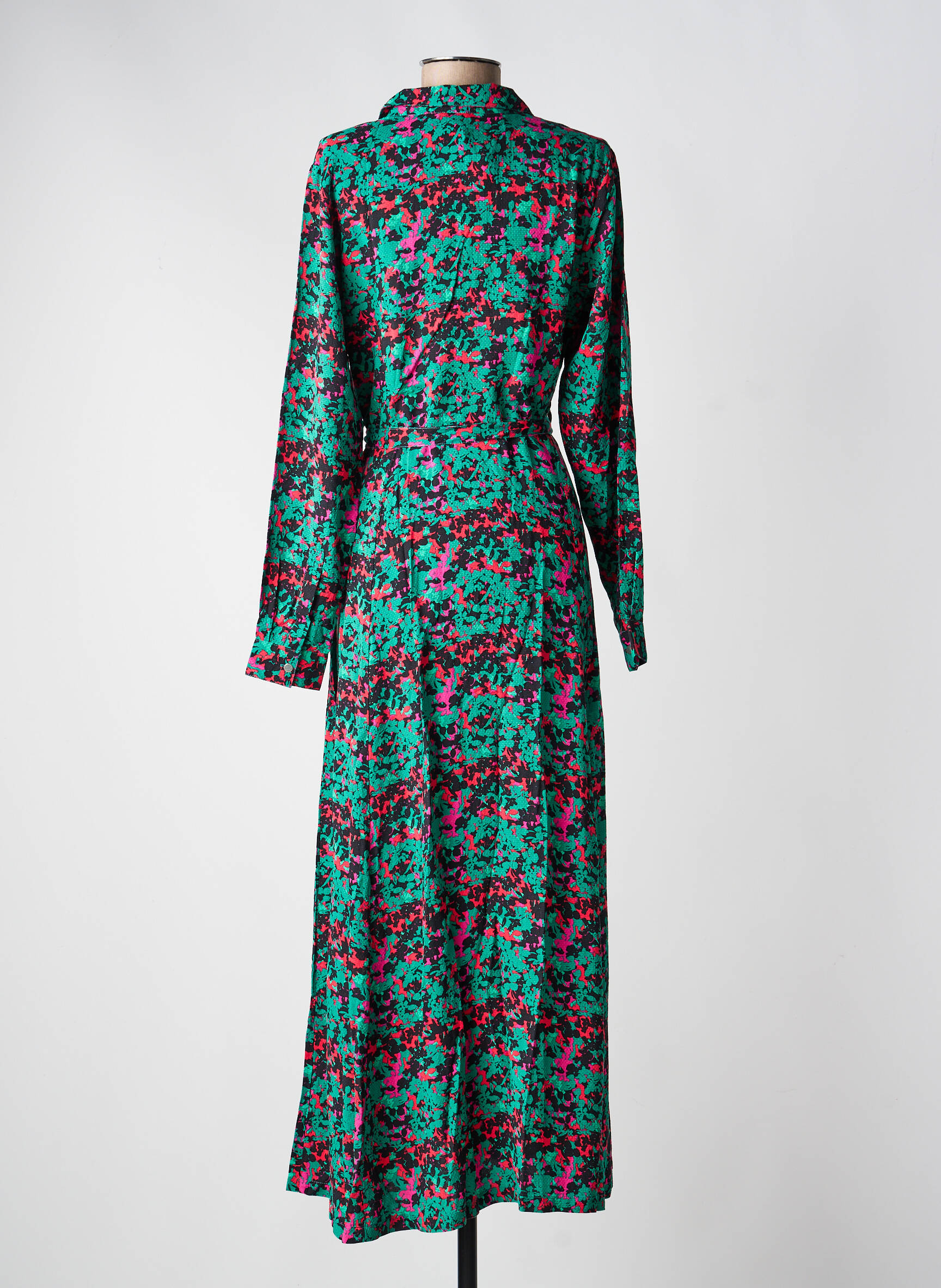 Robe longue manches longues manches longues vert LA FIANCÉE femme