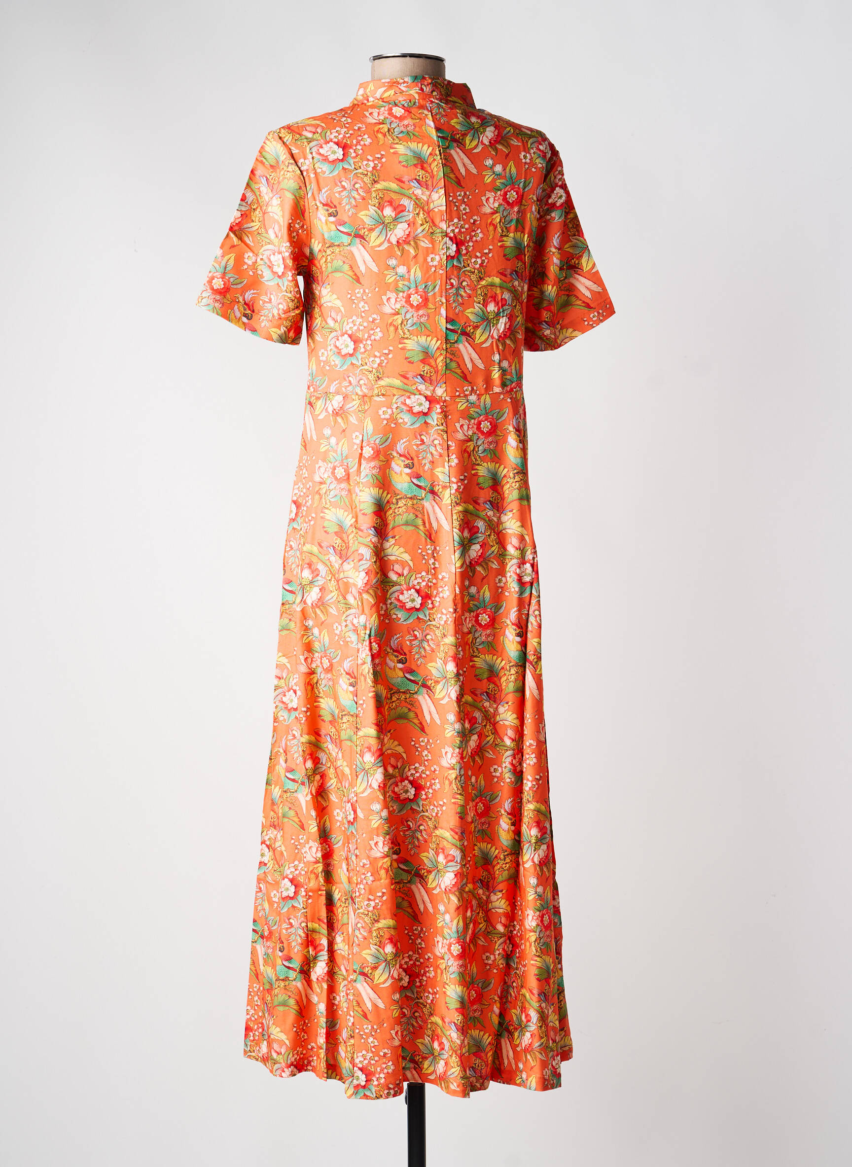 Robe longue manches courtes manches courtes orange LA FIANCÉE femme