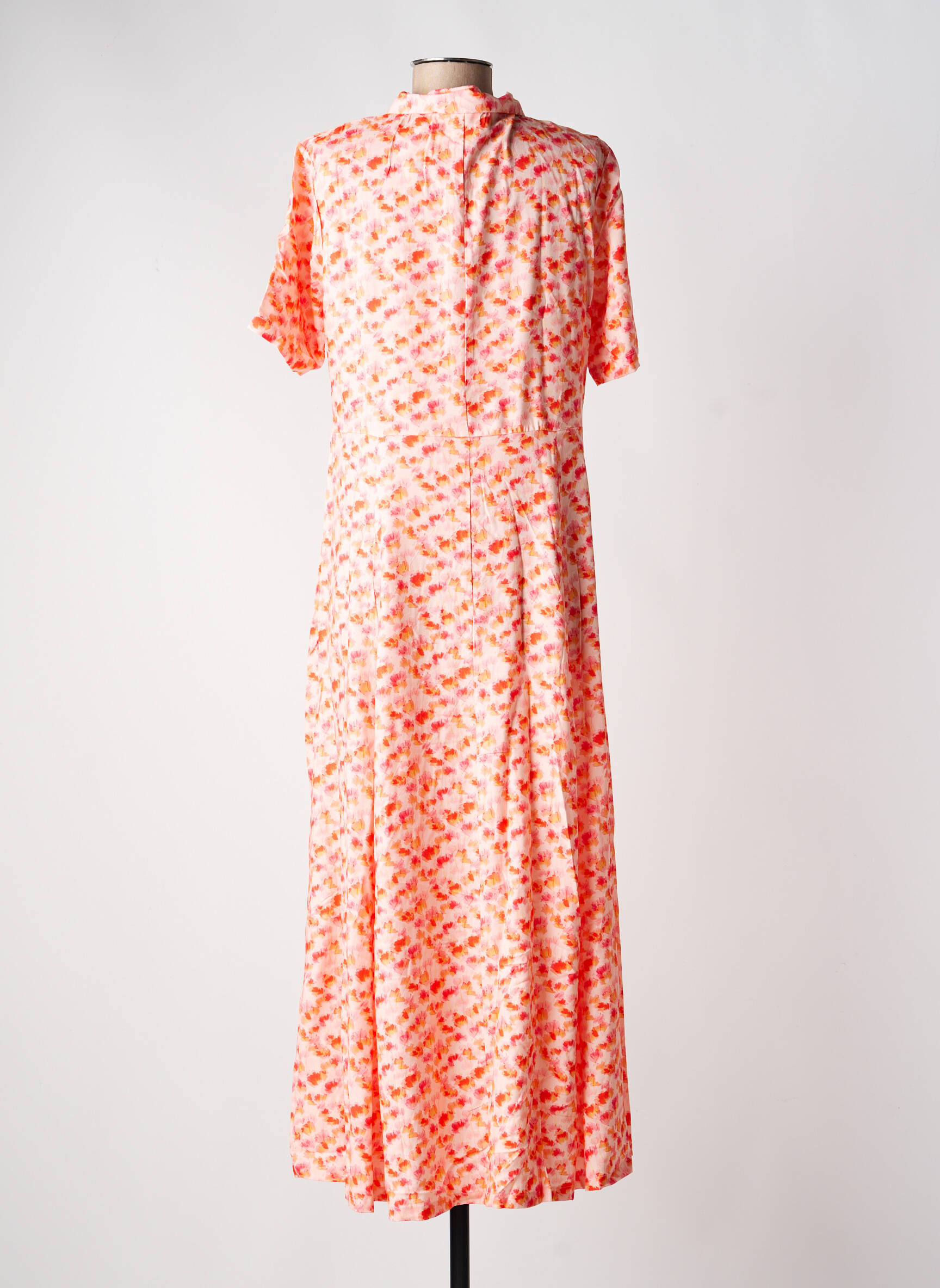 Robe longue manches courtes manches courtes rose LA FIANCÉE femme