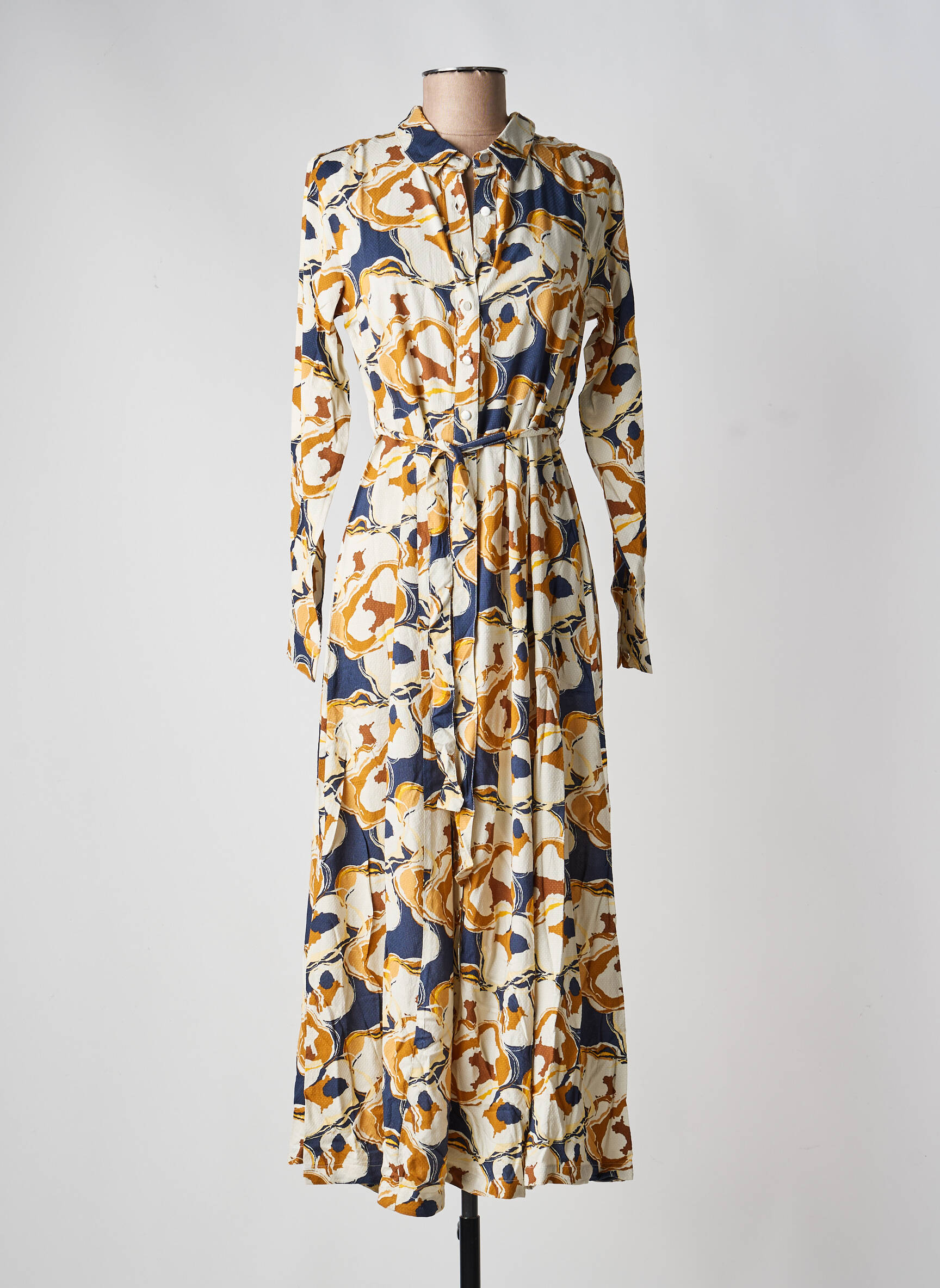 Robe longue manches longues manches longues beige LA FIANCÉE femme