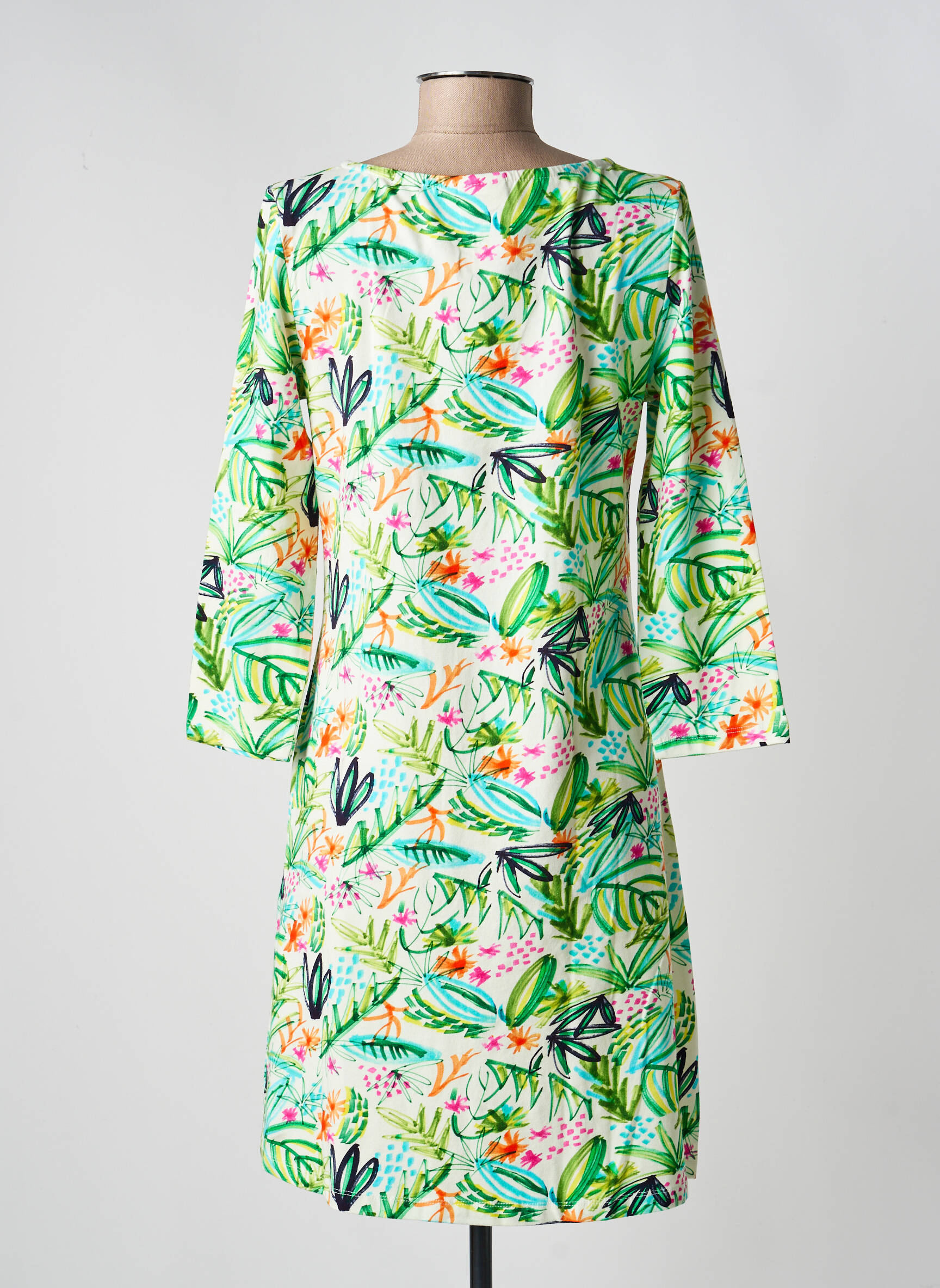 Robe courte manches 3/4 manches 3/4 vert LA FIANCÉE femme