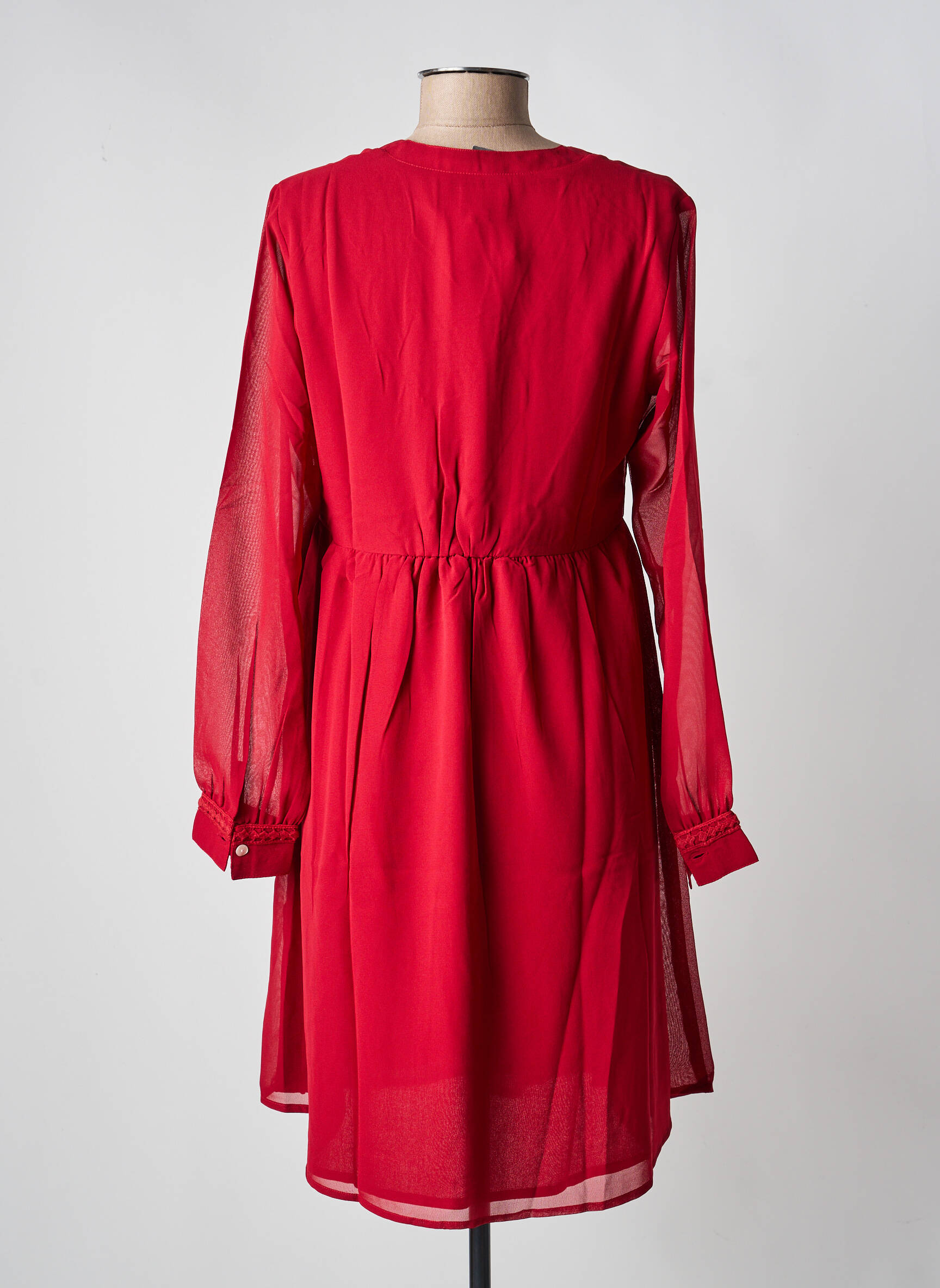 Robe courte manches longues manches longues rouge LA FIANCÉE femme