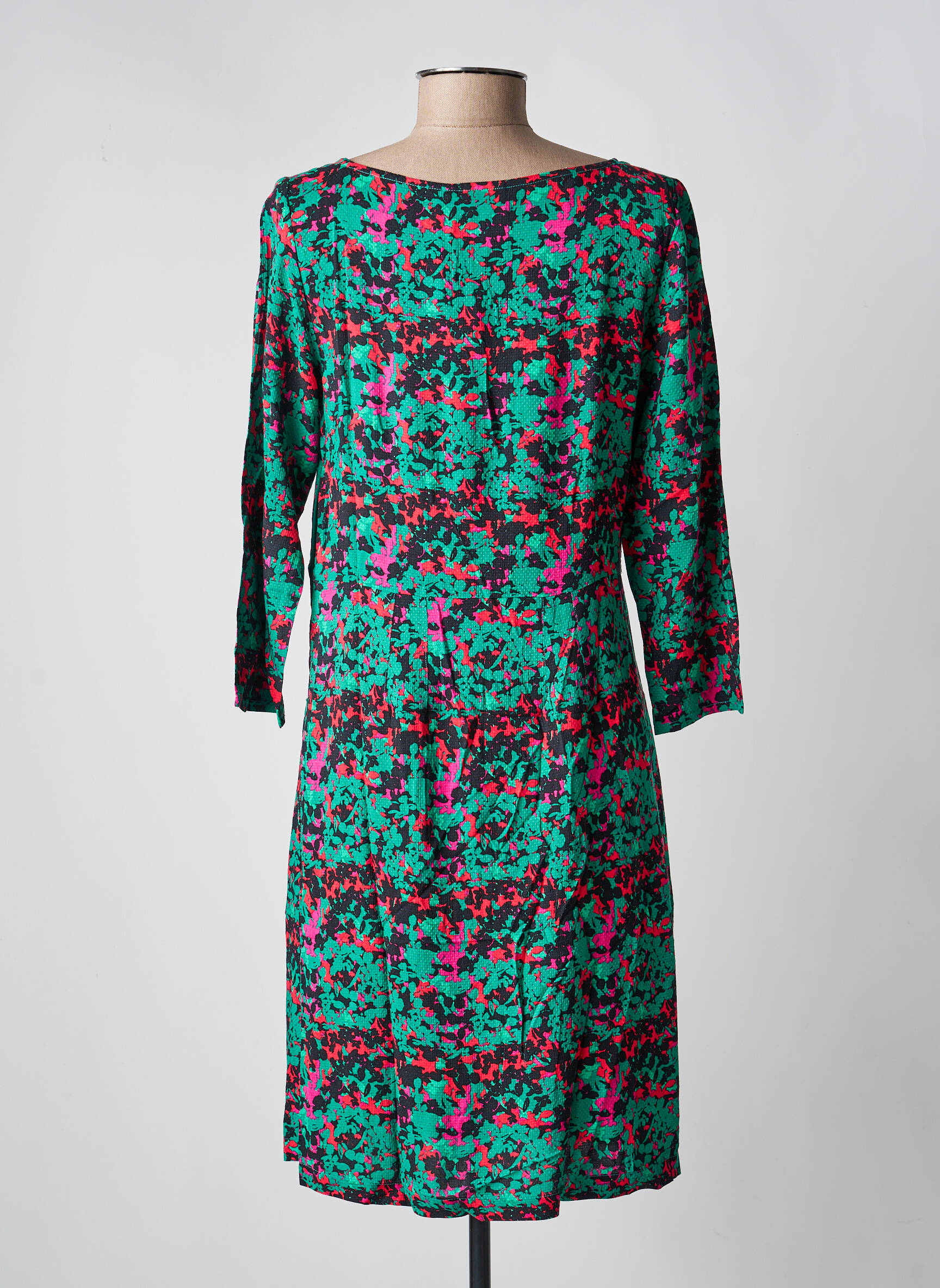 Robe courte manches 3/4 manches 3/4 vert LA FIANCÉE femme