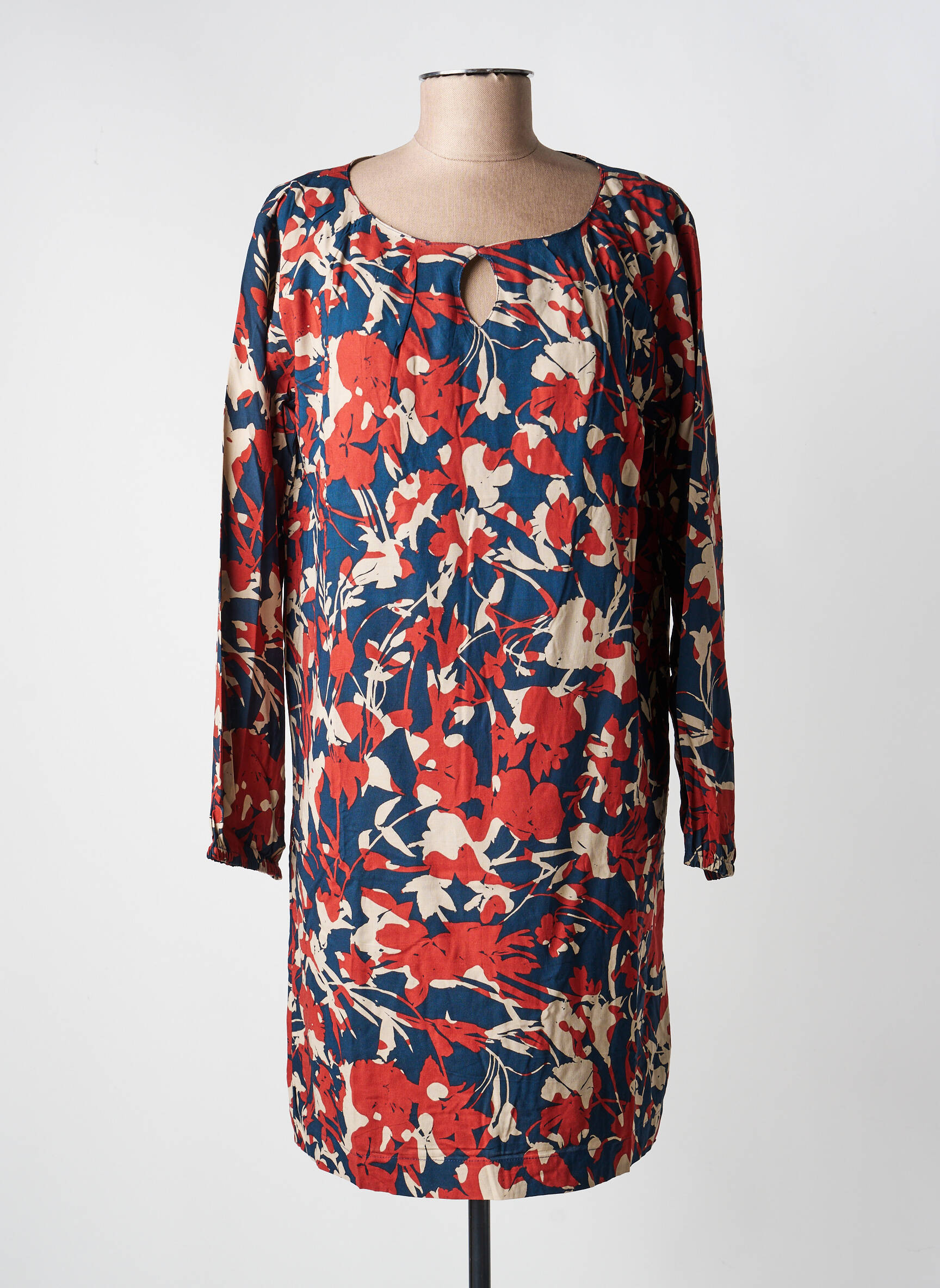 Robe courte manches longues manches longues orange PRINCESSE NOMADE femme