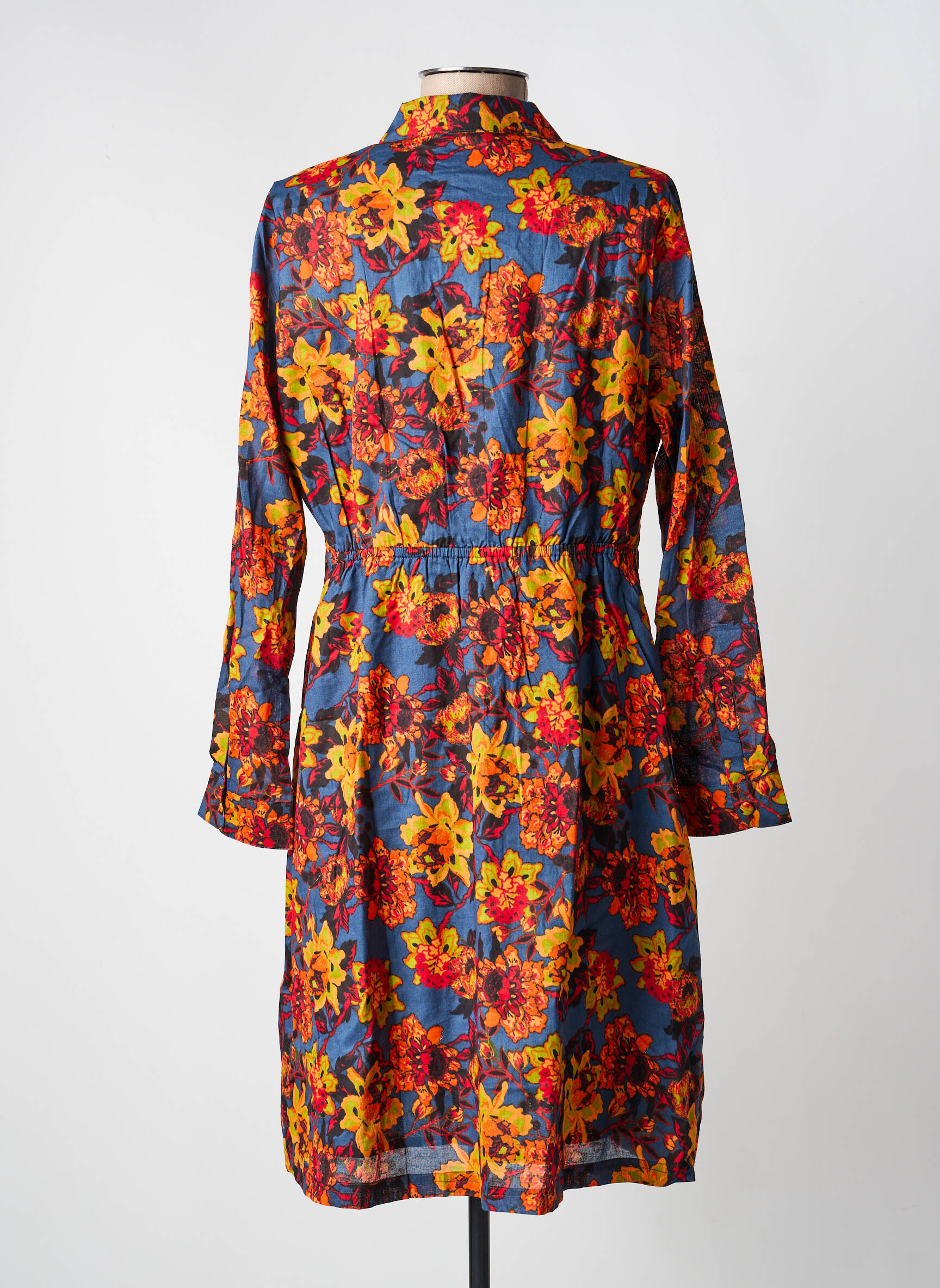 Robe courte manches longues manches longues bleu LA FIANCÉE femme