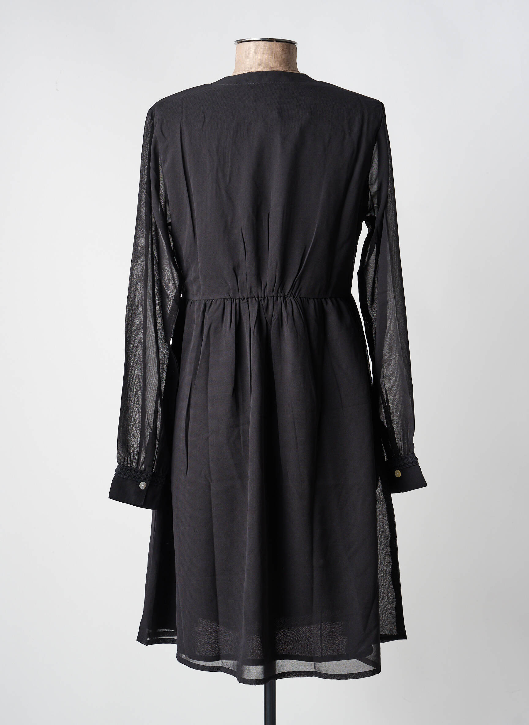 Robe courte manches longues manches longues noir LA FIANCÉE femme