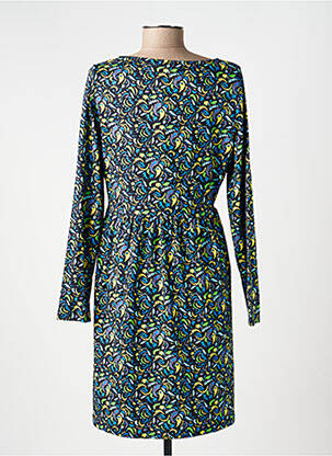 Robe mi-longue imprimé fantaisie manches longues noir LA FIANCÉE femme