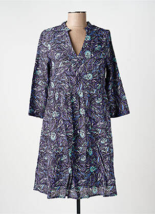 Robe courte manches 3/4 manches 3/4 bleu LA FIANCÉE femme