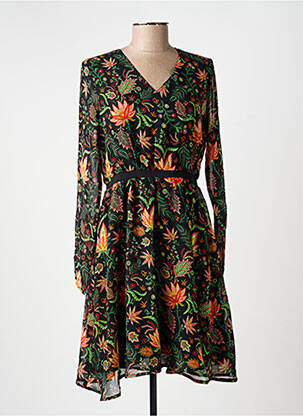 Robe courte coupe évasée manches longues noir LA FIANCÉE femme