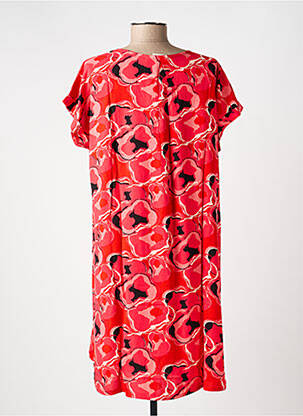 Robe mi-longue imprimé fantaisie manches courtes rouge LA FIANCÉE femme