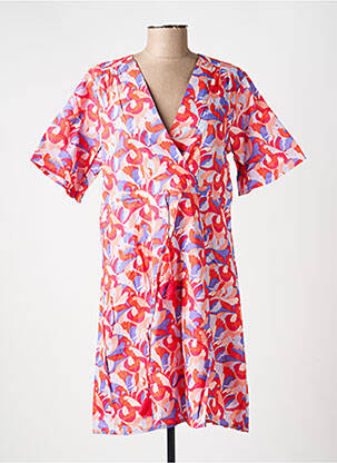 Robe mi-longue imprimé fantaisie manches courtes rouge LA FIANCÉE femme