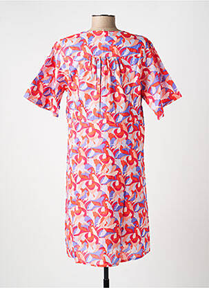 Robe mi-longue imprimé fantaisie manches courtes rouge LA FIANCÉE femme