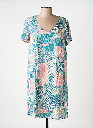 Robe courte manches courtes manches courtes vert LA FIANCEE DU MEKONG femme