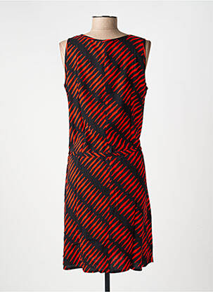 Robe mi-longue imprimé fantaisie sans manche rouge PRINCESSE NOMADE femme
