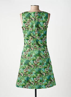 Robe mi-longue imprimé fantaisie sans manche vert LA FIANCÉE femme
