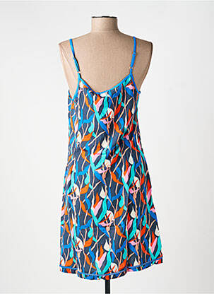 Robe mi-longue imprimé fantaisie fines bretelles bleu LA FIANCÉE femme