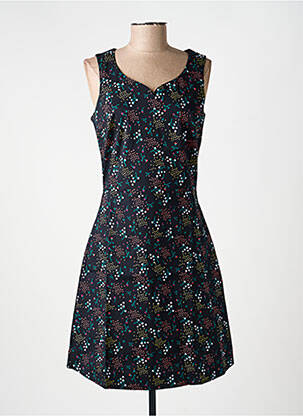 Robe mi-longue imprimé fantaisie sans manche noir LA FIANCÉE femme