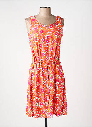 Robe mi-longue imprimé fantaisie sans manche orange PRINCESSE NOMADE femme