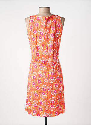 Robe mi-longue imprimé fantaisie sans manche orange PRINCESSE NOMADE femme