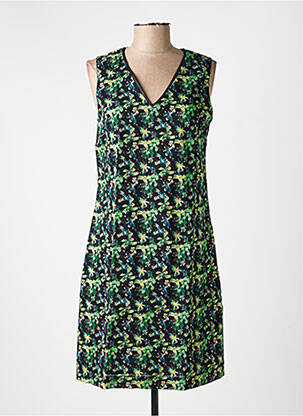Robe mi-longue imprimé fantaisie sans manche noir LA FIANCÉE femme