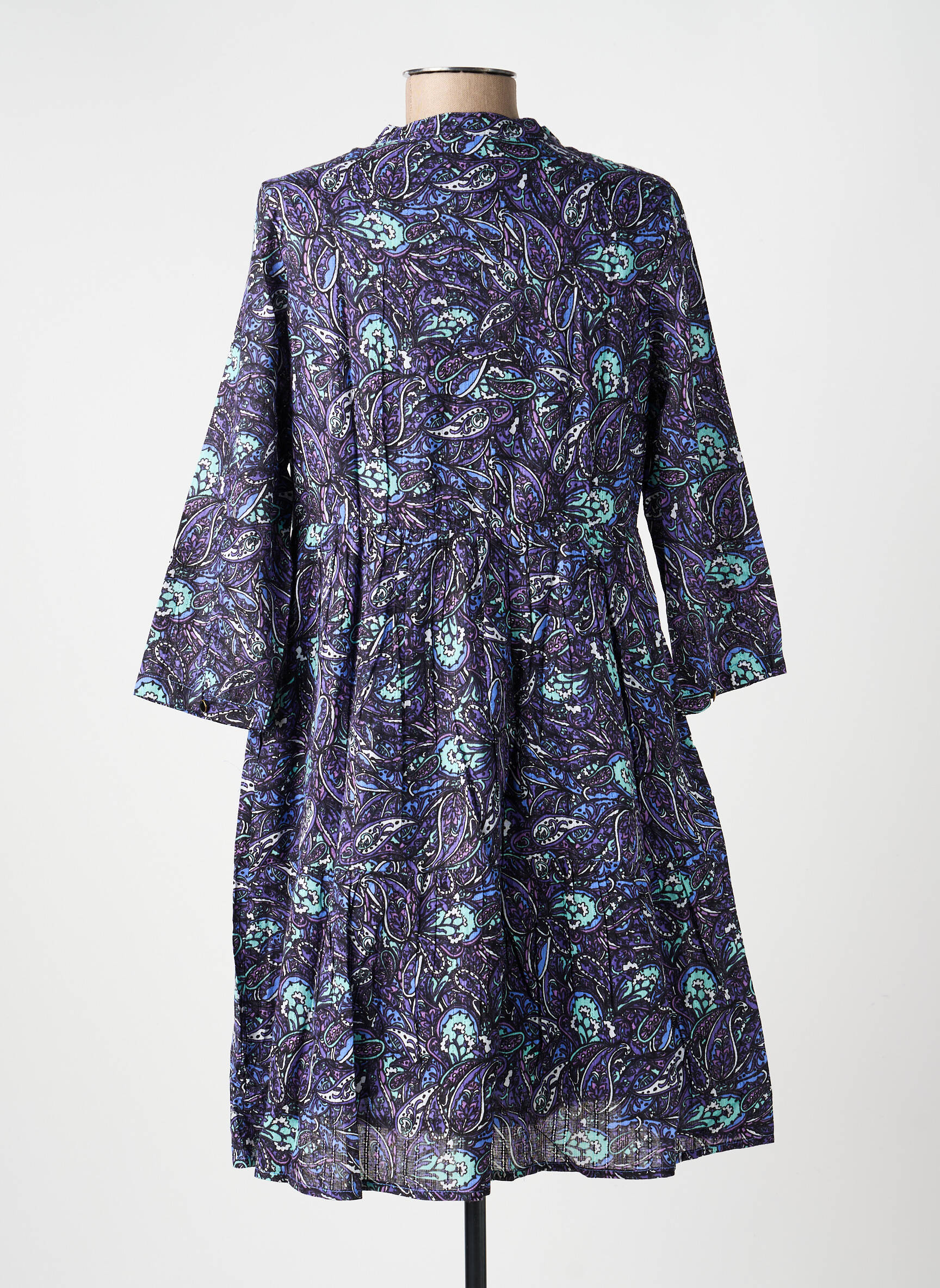 Robe courte manches 3/4 manches 3/4 bleu LA FIANCÉE femme