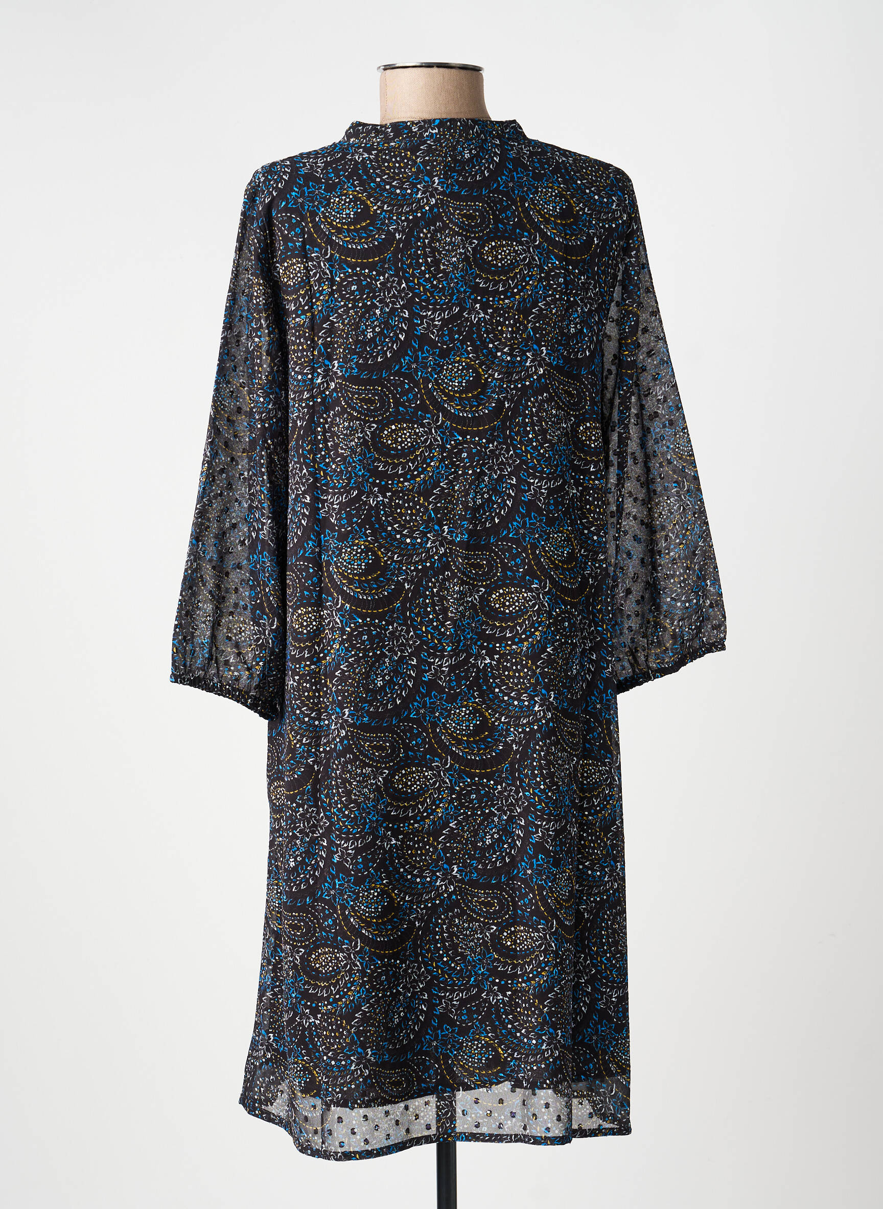 Robe mi-longue manches 3/4 manches 3/4 noir LA FIANCÉE femme