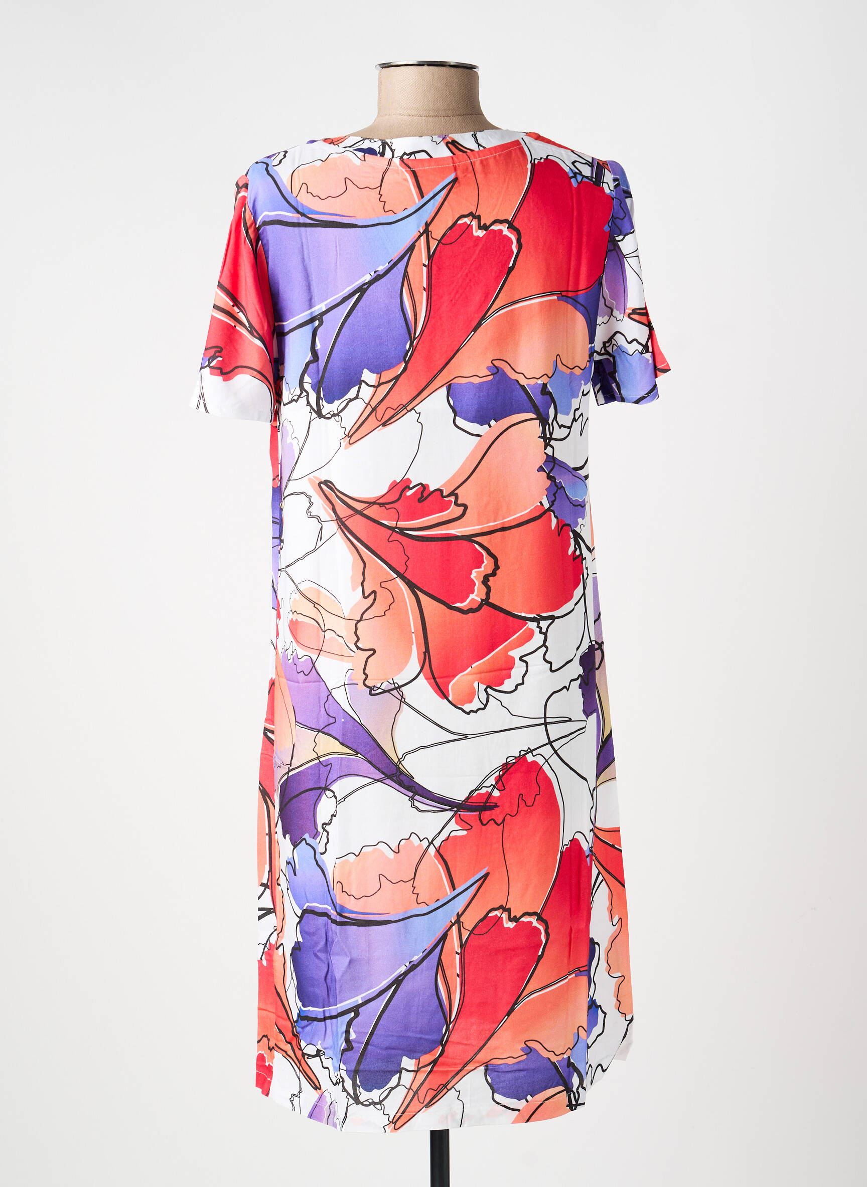 Robe courte coupe fluide manches courtes violet LA FIANCÉE femme