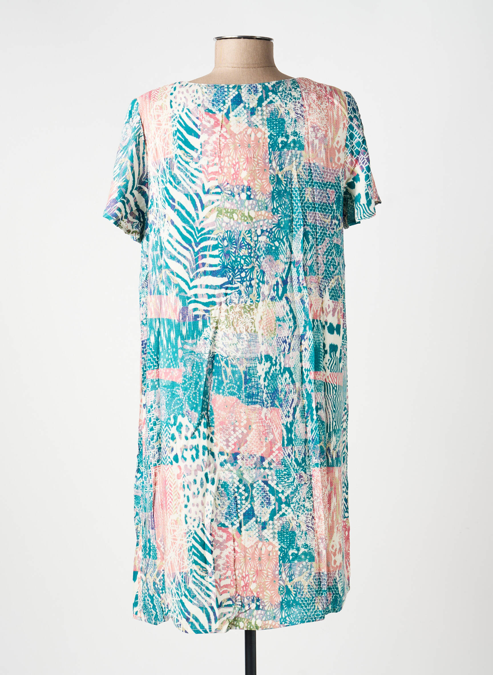 Robe courte manches courtes manches courtes vert LA FIANCEE DU MEKONG femme