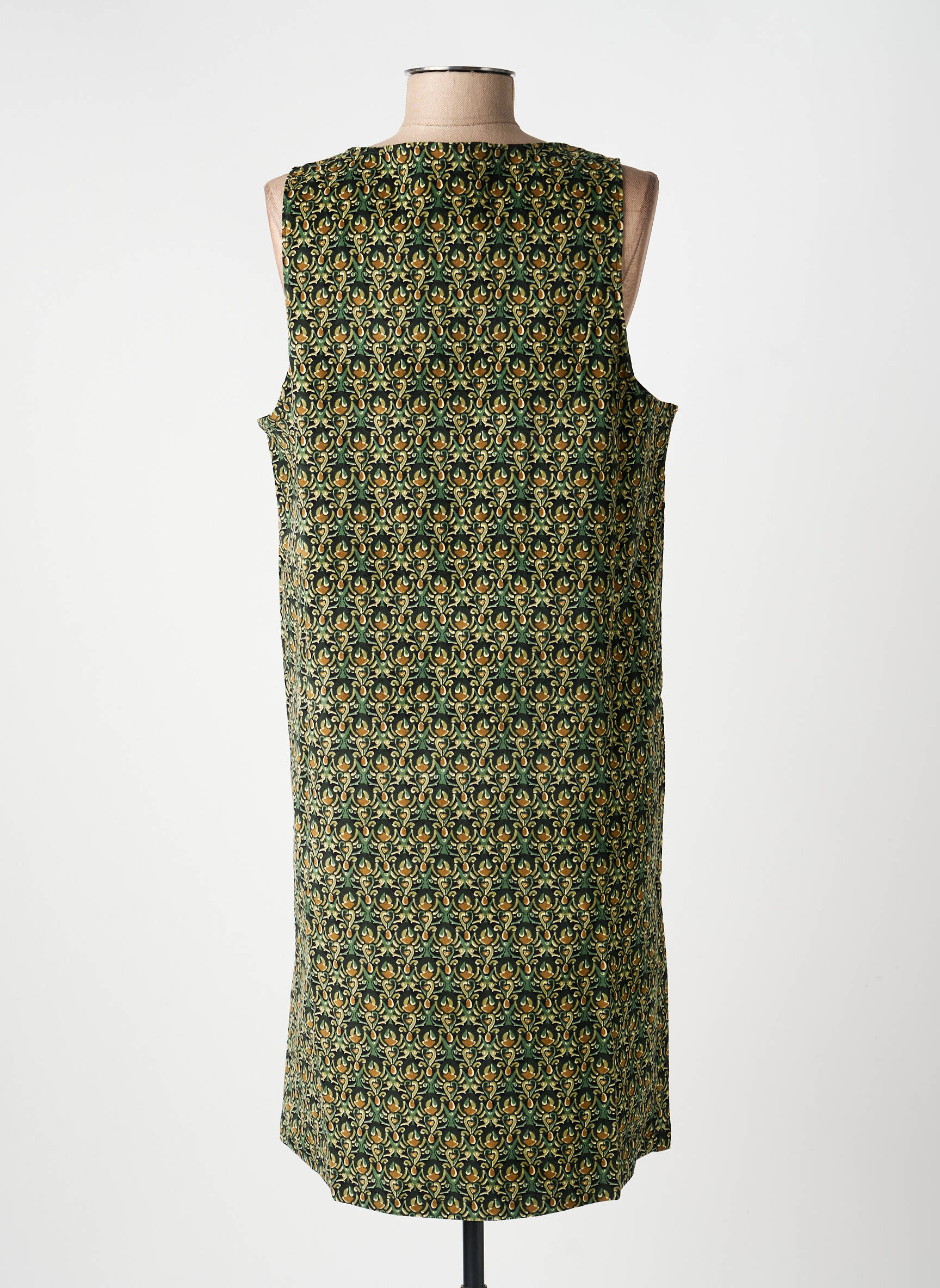 Robe mi-longue imprimé fantaisie sans manche noir LA FIANCÉE femme