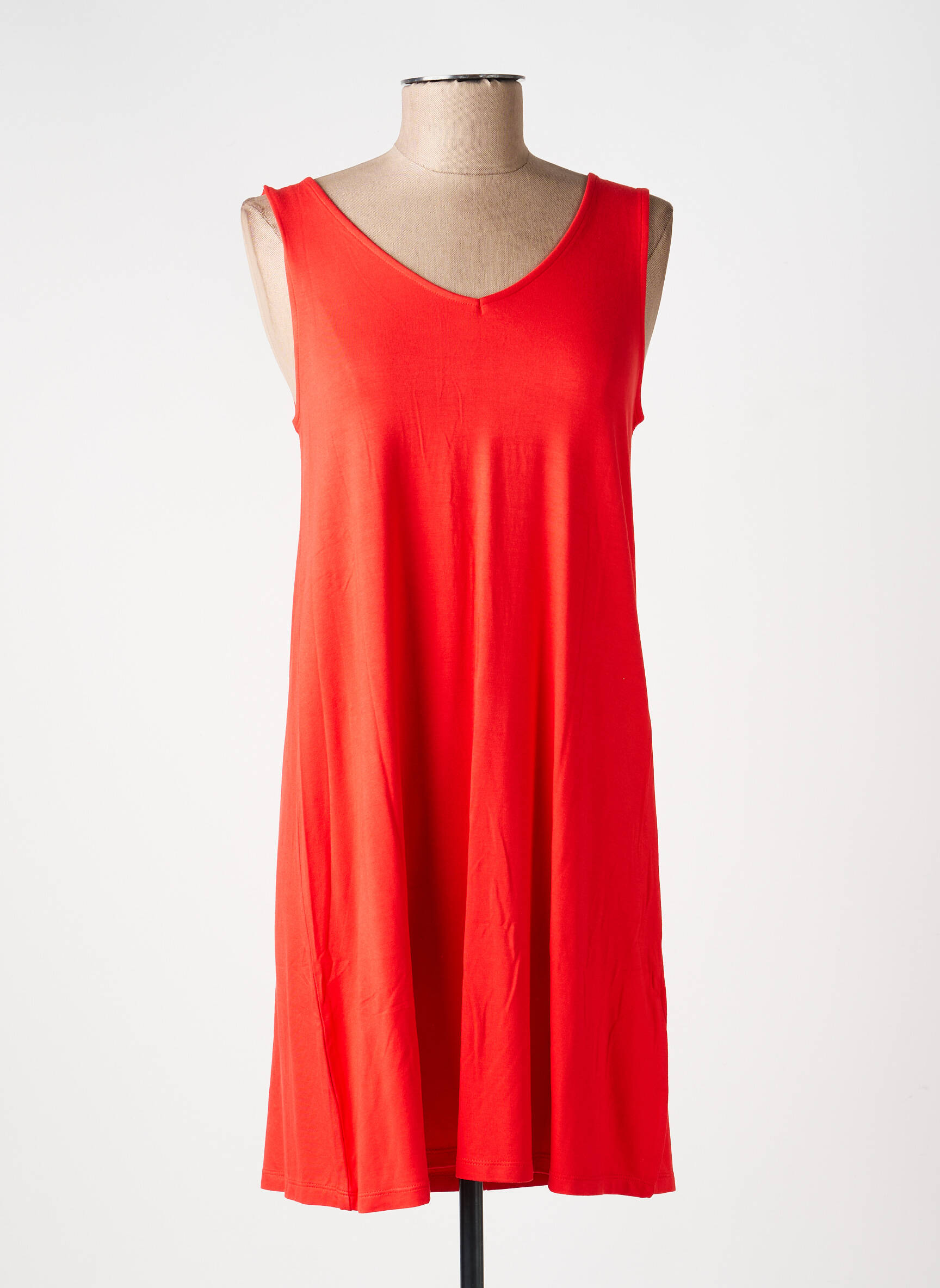 Robe mi-longue sans manche sans manche rouge LA FIANCÉE femme