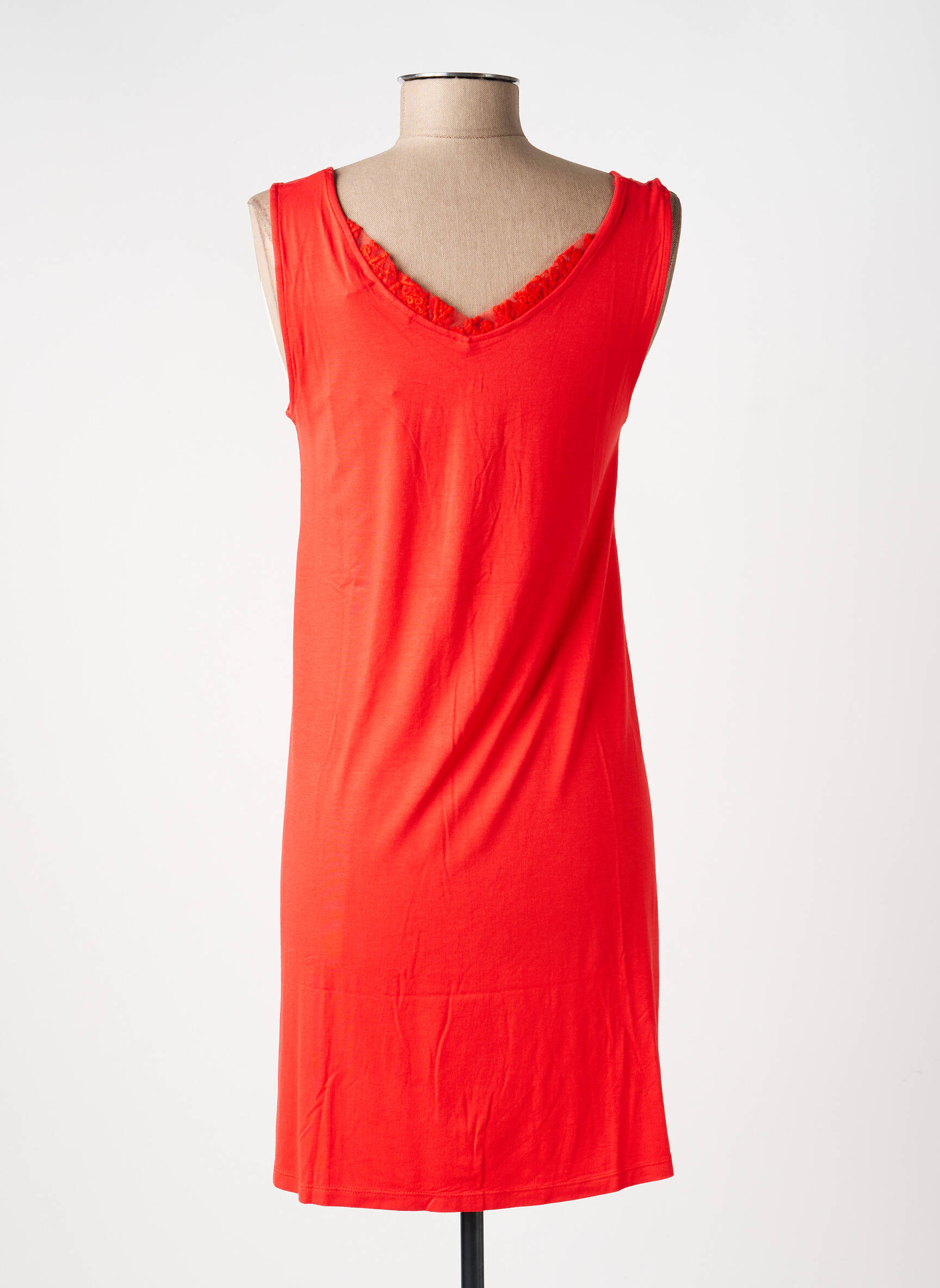 Robe mi-longue sans manche sans manche rouge LA FIANCÉE femme