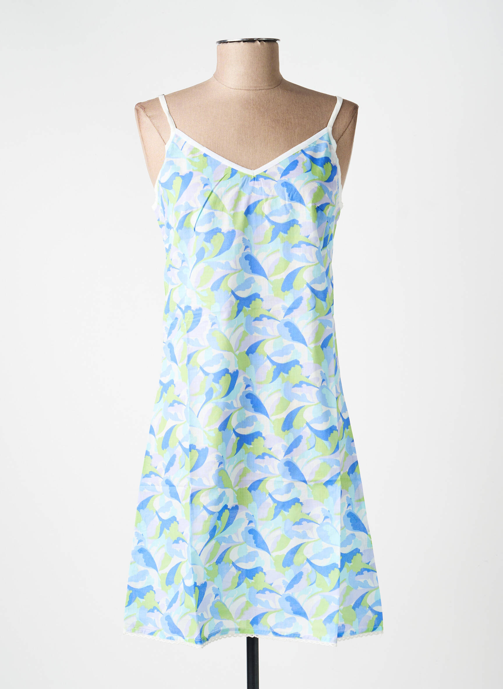 Robe courte coupe évasée fines bretelles bleu LA FIANCÉE femme