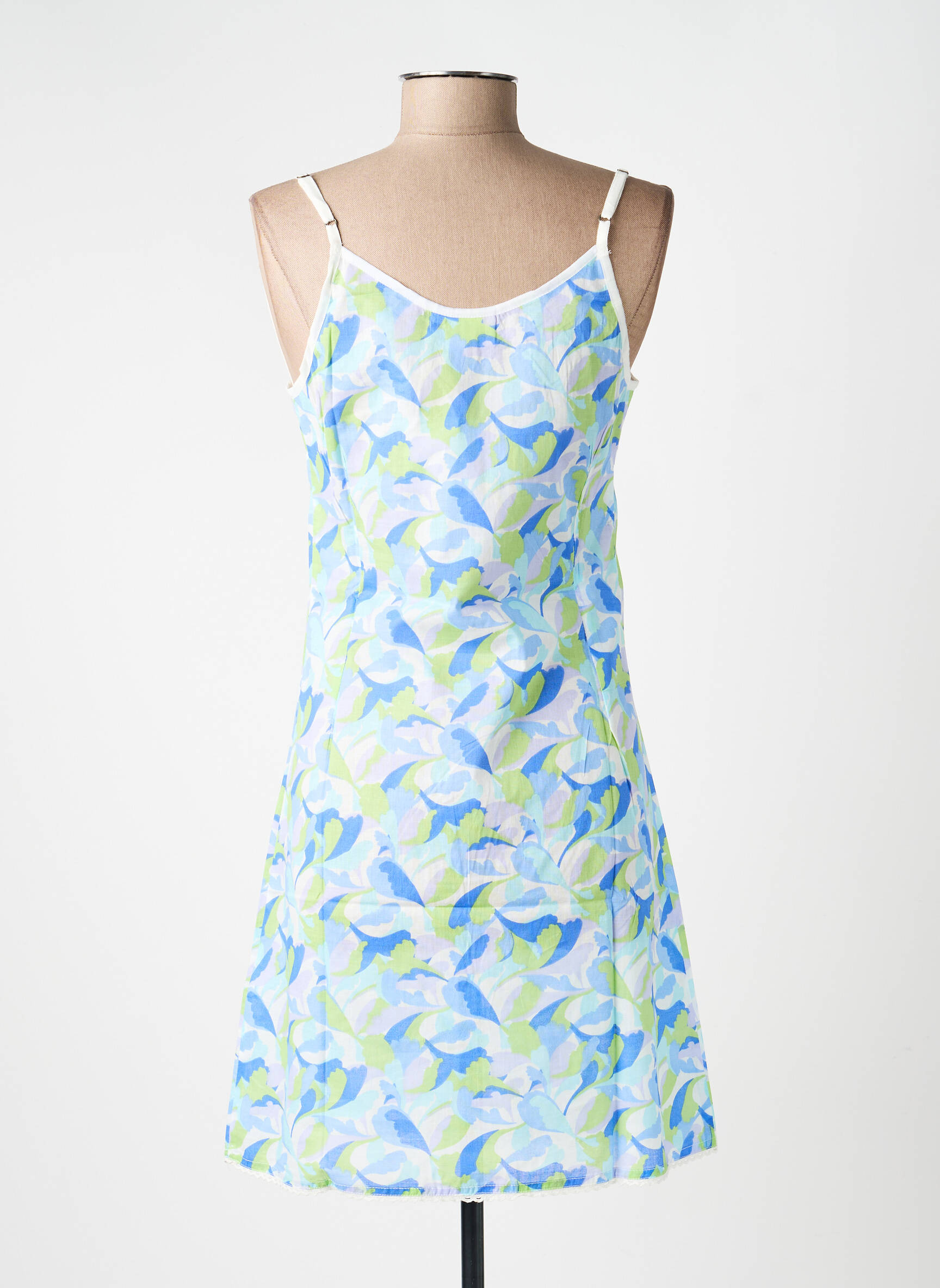 Robe courte coupe évasée fines bretelles bleu LA FIANCÉE femme